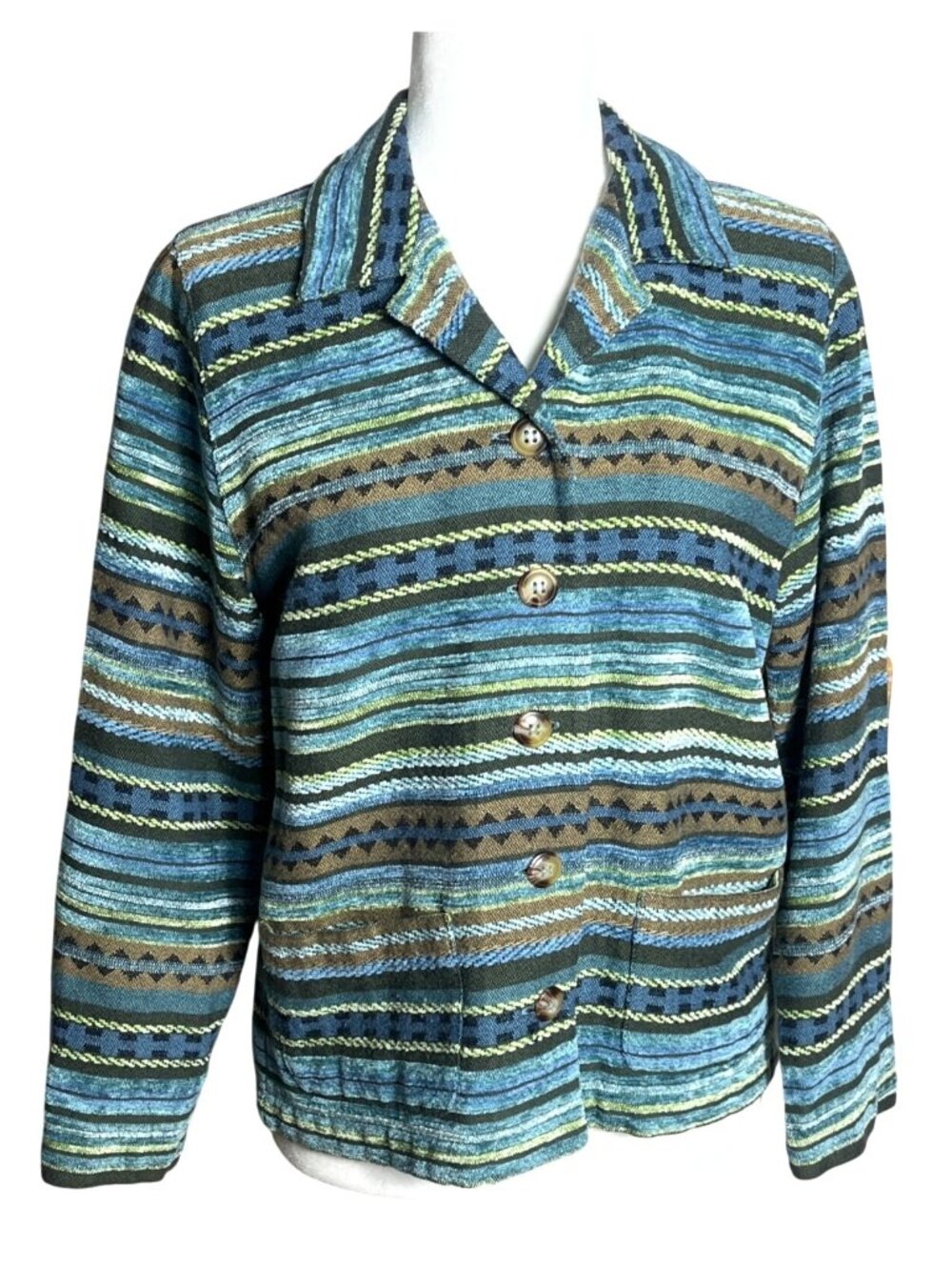 Koret Tapestry Jacket Cardigan Southwest Western Comfy Cozy Fall Layers Wom S/P
